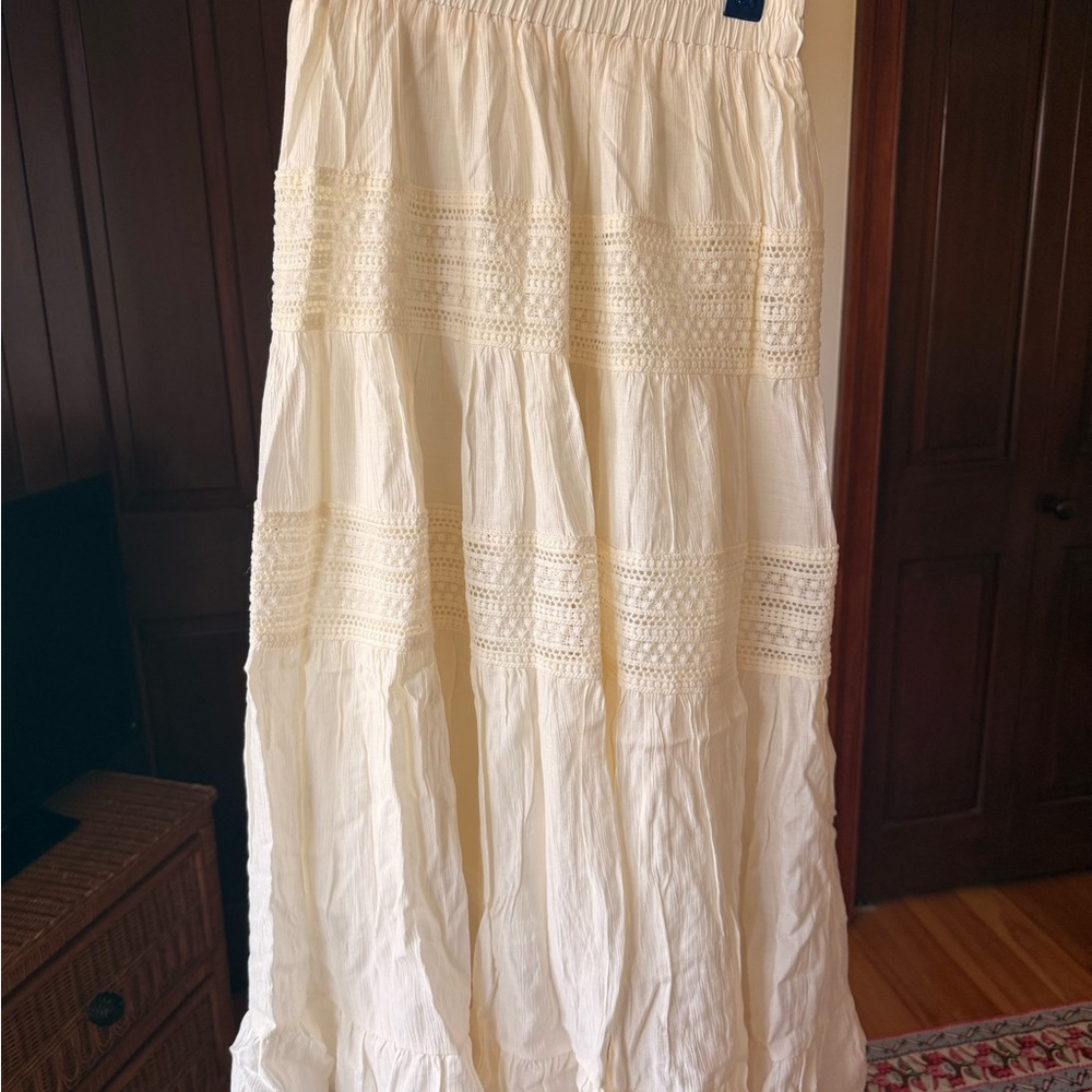 Vintage handmaid linen maxi skirt